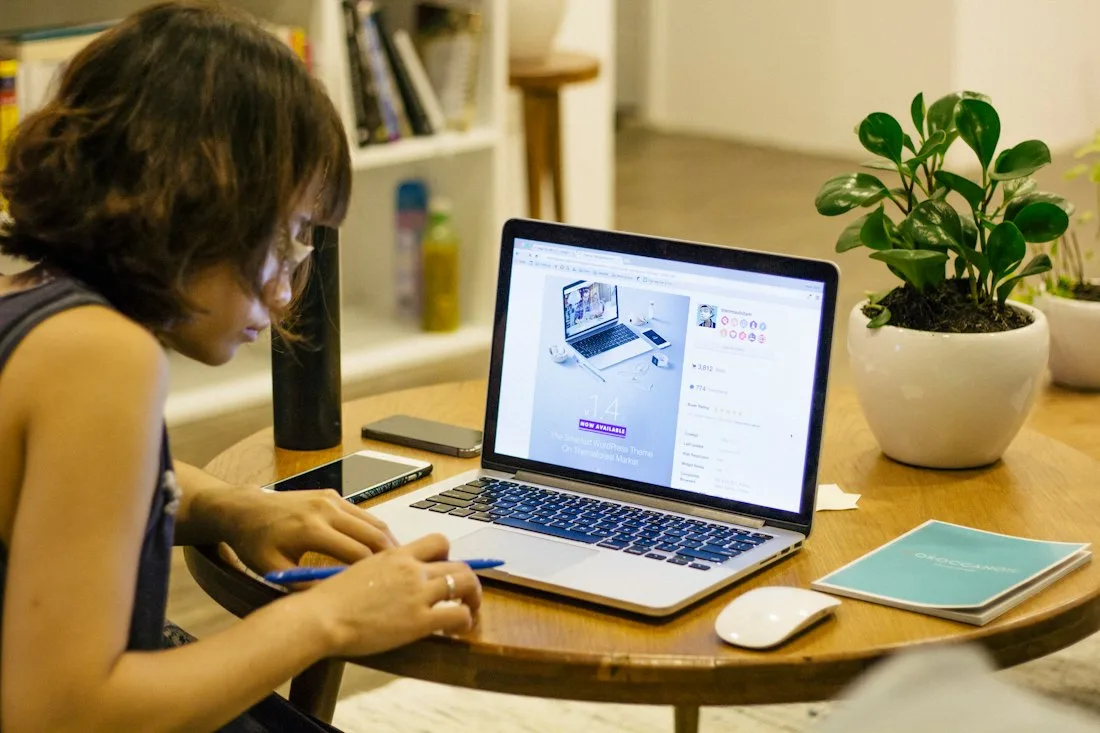 A student working through the online course